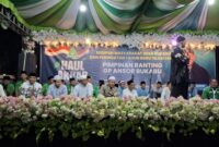 Camat Ambunten Moh. Zaini, S.Sos., M.Si Haul Akbar yang diselenggarakan Pimpinan Ranting GP Ansor Desa Bukabu, Kecamatan Ambunten, Kabupaten Sumenep.
