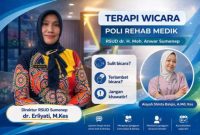 Direktur Erliyati, pada flyer terapi wicara poli rehab medik RSUD dr. H. Moh. Anwar Sumenep. ©okedaily jatim 