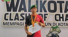 Prajurit Yonif TP 931/Kostrad. Prada Moh. Habibul Ahkam sukses mempersembahkan medali emas pada ajang Kejuaraan Provinsi (Kejurprov) Tinju Amatir Clash of Champions Wali Kota Cup 2026 yang digelar di Hall Stadion Wilis, Kota Madiun.