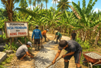 Warga Perbatasan Prenduan-Aeng Panas Patungan Perbaiki Jalan Rusak, Berharap Segera Ditangani