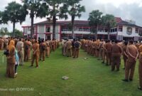 Suasana Apel Gabungan Bersama di Halaman Kantor Pemkab Sumenep, Senin (27/07/2026)
