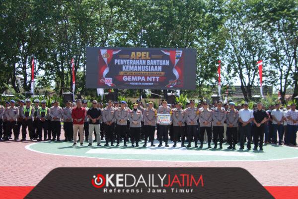 Kapolresta Sumenep Pimpin Apel, Bantuan untuk Korban Gempa NTT Disalurkan