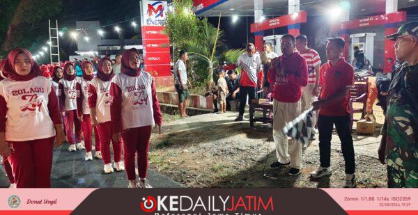 Camat Gapura Kamiludin Didampingi Sekcam Darto Santoso Melepas Lomba Gerak Jalan Dalam Rangka Memeriahkan HUT RI ke 81 di Kecamatan Gapura, Sabtu (22/08/2026) malam
