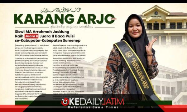 Sabet Juara II Baca Puisi, Nailatul Marom Angkat Derajat Madrasah Sumenep di Kancah Kabupaten