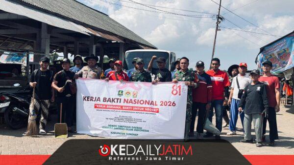 Yonif TP 931/KJ dan Ratusan Warga Bergerak, Kerja Bakti Nasional Hidupkan Semangat Indonesia ASRI di Sumenep