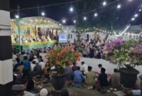 Suasana Peringatan Maulid Nabi Muhammad SAW di Masjid Al Alim Kelurahan Kepanjin Sumenep, Minggu (30/08/2026) malam