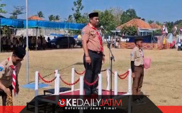 Camat Ambunten Moh. Zaini, S.Sos, M.Si Saat Pimpin Apel Upacara Peringatan Hari Pramuka ke-65 di Lapangan Ambunten Jum'at (14/08/2026)