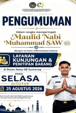Peringati Maulid Nabi, Rutan Kelas IIB Sumenep Tutup Operasional Sementara