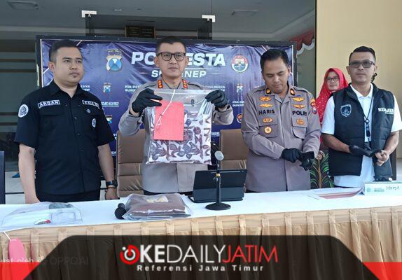 Kapolresta Sumenep Kombes Pol Ariek Indra Sentanu Saat Menggelar Konferensi Pers, Senin (24/08/2026)