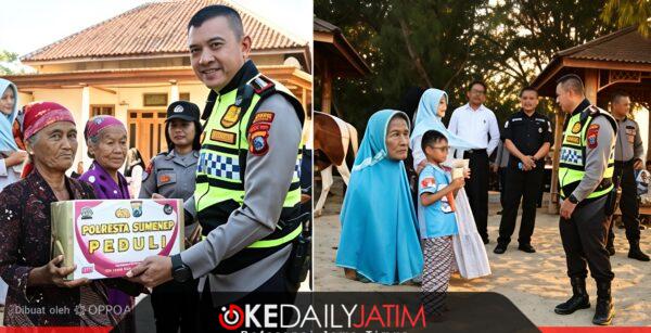 Kapolresta Sumenep Kombes Pol Ariek Indra Sentanu hadir di tengah masyarakat melalui Sumenep Peduli dan Polisi Menyapa di Pantai Lombang