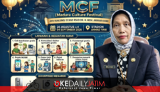Direktur RSUDMA Sumenep, dr. Hj. Erliyati, M.Kes. dan Pamflet Stand MFC 2026