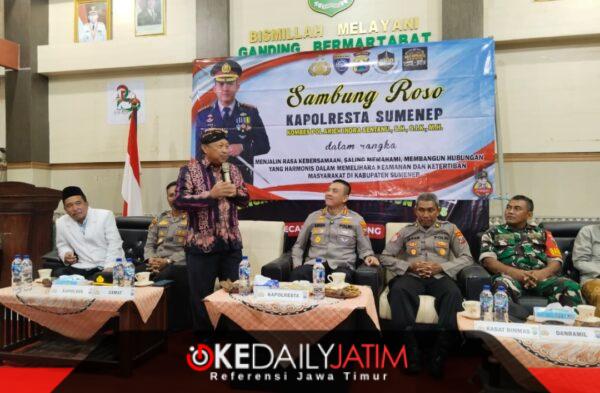 Suasana Sambung ROSO Kapolresta Kombes Pol Ariek Indra Sentanu di Kecamatan Ganding Sumenep, Jum'at (28/08/2026)