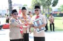 Wabup KH Imam Hasyim didampingi Kwarcab Pramuka Sumenep Wahyu Kurniawan Pribadi, A.P., M.Si. diterima Direktur BPRS Bhakti Sumekar Hairil Fajar