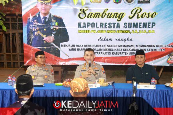 Kapolresta Sumenep Kombes Pol Ariek Indra Sentanu Buka Sambung Roso, 14 Kades Diajak Bersama Jaga Saronggi