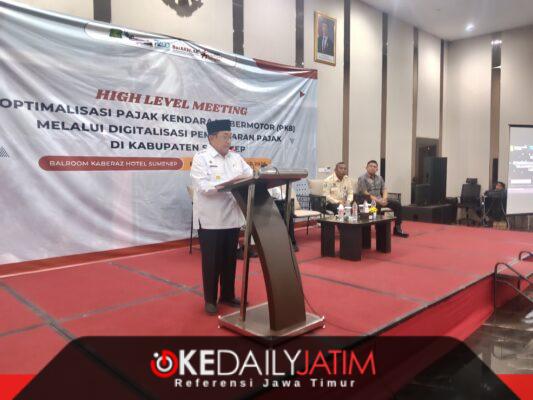 Wabup Sumenep KH Imam Hasyim di Kegiatan HLM Optimalisasi PKB Melalui Digitalisasi Pembayaran Pajak di Ballroom Kaberaz Hotel, Rabu (23/09/2026)