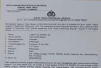 Surat Laporan itu dibuat Ilmiyatus Zahiro atau Neng Ayak, warga Kecamatan Batang-Batang, Sumenep ke Polresta Sumenep 