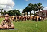 Kepala Pelaksana BPBD Sumenep Kamiluddin SPDI MAP Dengan Latar Apel Upacara Gabungan Senin (21/09/2026)