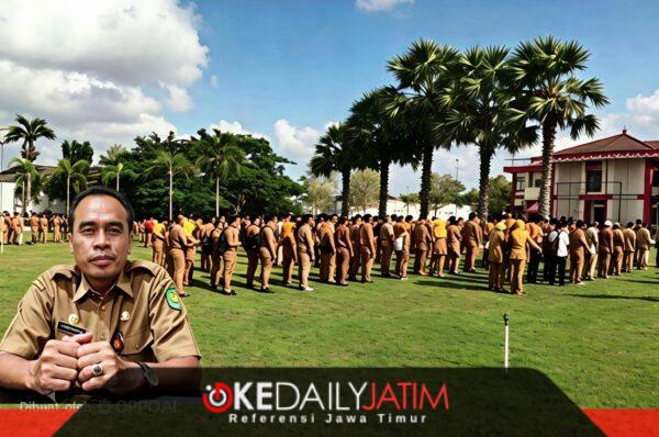 Kepala Pelaksana BPBD Sumenep Kamiluddin SPDI MAP Dengan Latar Apel Upacara Gabungan Senin (21/09/2026)