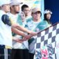Bupati Dr. H. Achmad Fauzi Wongsojudo SH MH dan Wabup KH Imam Hasyim SH MH di Acara RUN IDI RUN 2026 di Stadion GOR A Yani Pangligur Sumenep, Minggu (27/09/2026)