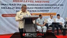 Kepala UPT PPD Sumenep Samtiono SH MH di Acara HLM Optimalisasi PKB Melalui Digitalisasi Pembayaran Pajak di Kaberaz Hotel, Rabu (23/09/2026)
