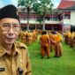 Kepala Bapenda Sumenep, Ferdiansyah Tetrajaya SH Dengan Latar Peserta Apel Upacara Gabungan Senin (28/09/2026) di Halaman Kantor Pemkab Sumenep 
