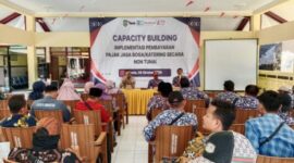 Suasana Capacity Building Implementasi Pajak Tata Boga/Katering Non Tunai di Balai Pendopo Kecamatan Gayam, Kamis (08/10/2026)