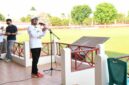  Bupati Sumenep Achmad Fauzi Wongsojudo Saat Membuka Sebanyak 27 tim kecamatan mengikuti AF Sport U-17 Football Competition di GOR A. Yani Pangligur, Sabtu (10/10/2026). 