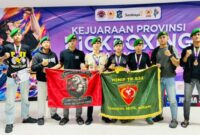 9 Prajurit Yonif TP 931/KJ Borong 9 Medali di Kejurprov Kick Boxing Surabaya