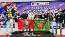 9 Prajurit Yonif TP 931/KJ Borong 9 Medali di Kejurprov Kick Boxing Surabaya