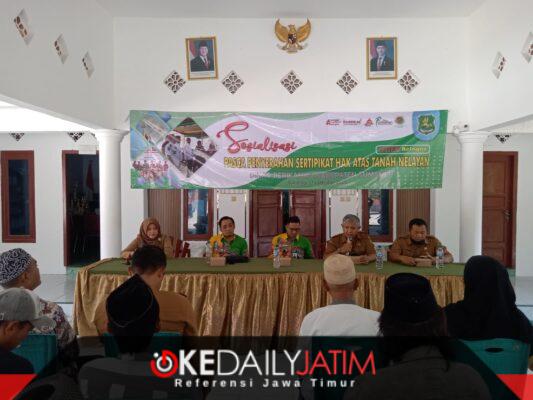 Kepala Bidang Pengelolaan Perikanan Tangkap Dinas Perikanan Sumenep, Heru Faizal, di Acara Sosialisasi Pasca Penyerahan Sertipikat Hak Atas Tanah Nelayan