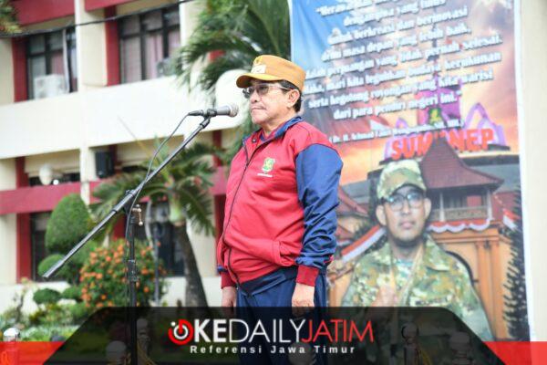 Wabup Sumenep KH Imam Hasyim SH MH Di Upacara Gabungan Pelepasan Atlet ke POPDA Jatim ke-15 Surabaya- Ngawi